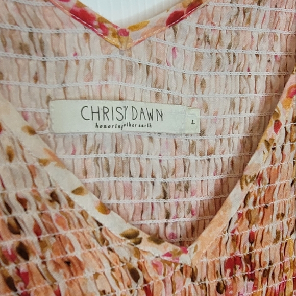 Christy Dawn The Brooklyn Smocked Tiered Maxi Dress L Sunset Gladiola - Picture 6 of 6